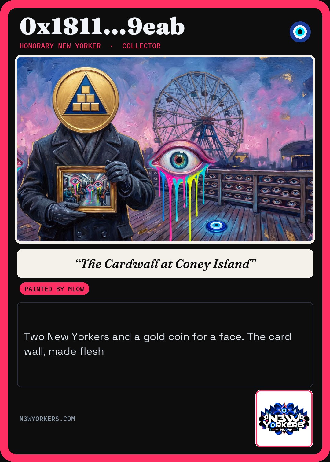The Honorary card for 0x1811…9eab, painted by MLow