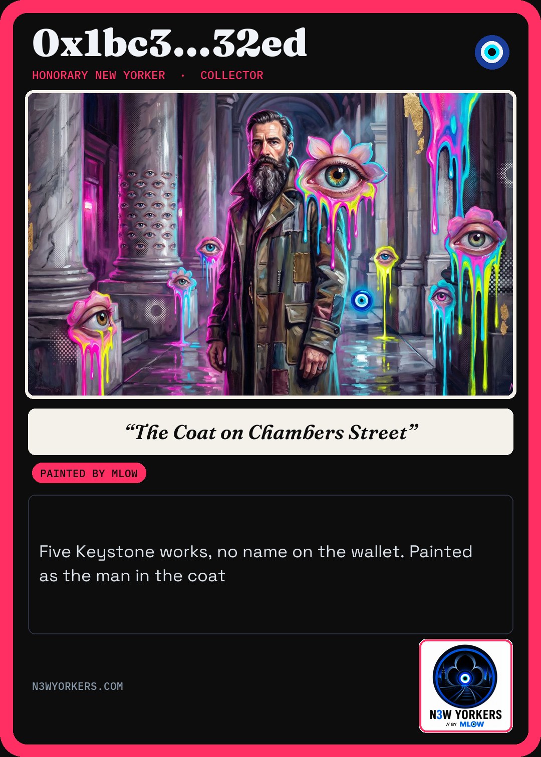 The Honorary card for 0x1bc3…32ed, painted by MLow