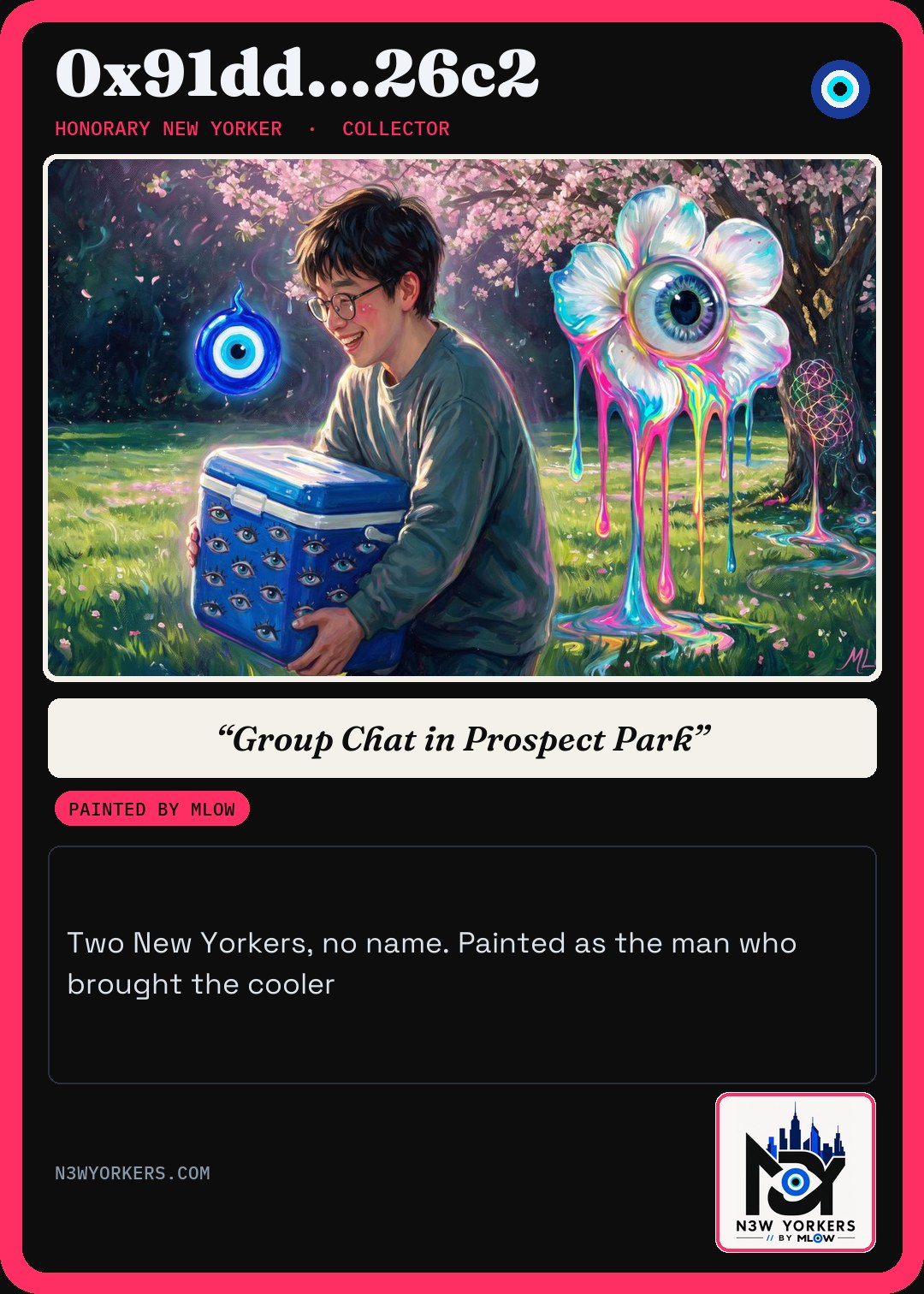 The Honorary card for 0x91dd…26c2, painted by MLow