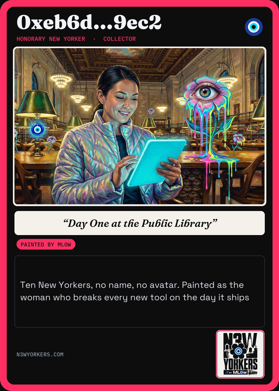 The Honorary card for 0xeb6d…9ec2, painted by MLow