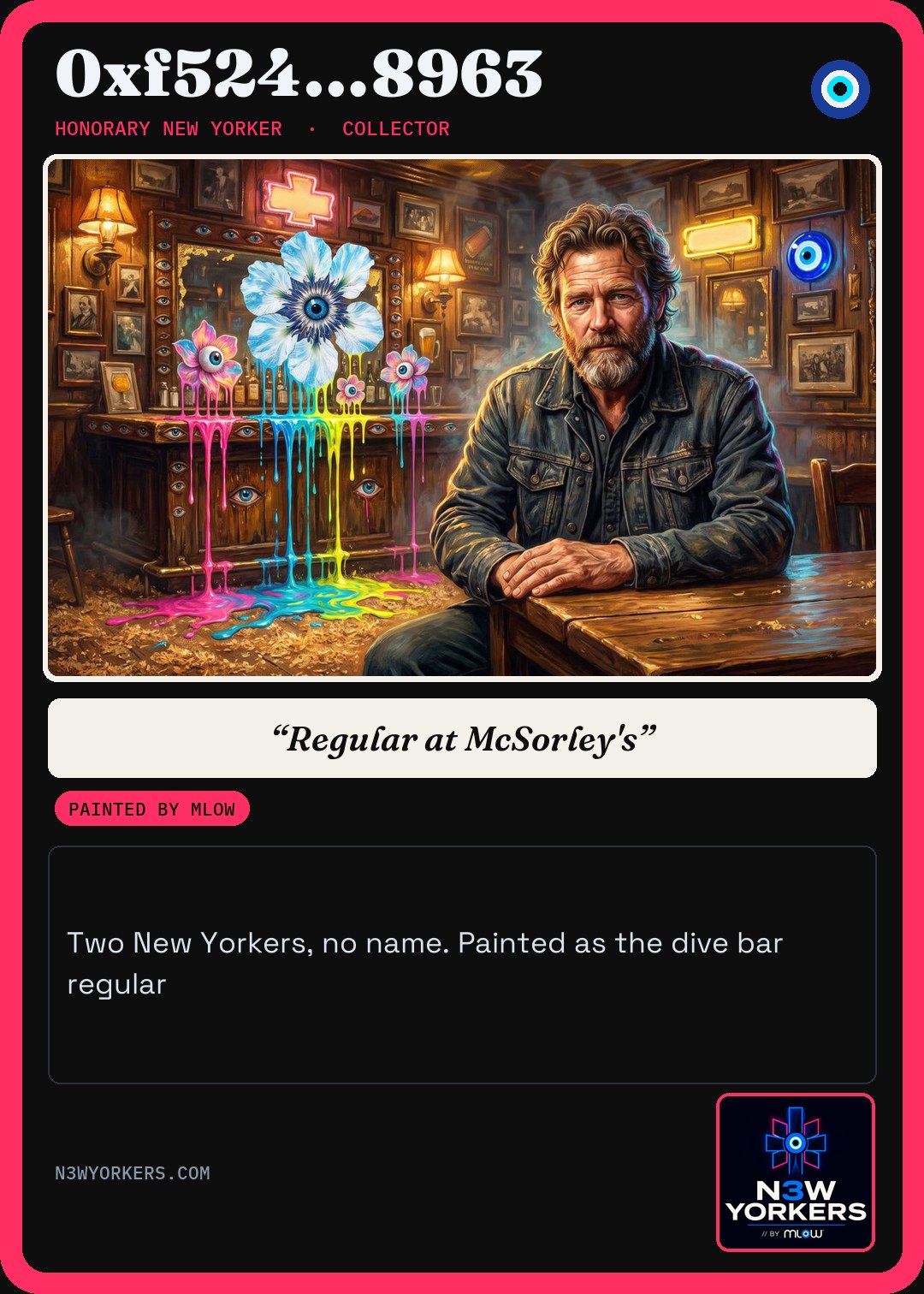The Honorary card for 0xf524…8963, painted by MLow