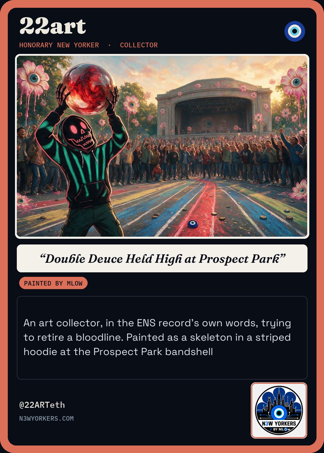 The Honorary card for 22art, painted by MLow