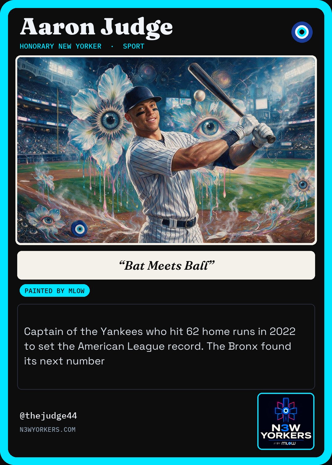 The Honorary card for Aaron Judge, painted by MLow
