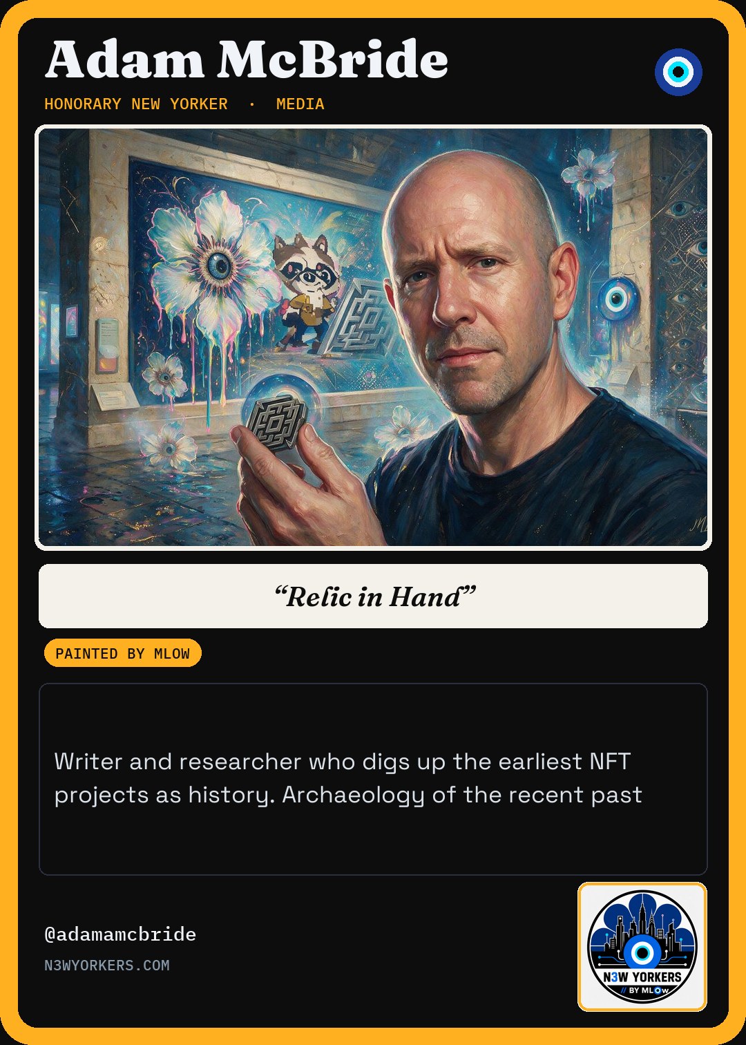 The Honorary card for Adam McBride, painted by MLow