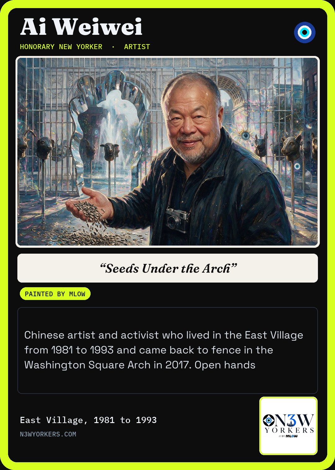 The Honorary card for Ai Weiwei, painted by MLow