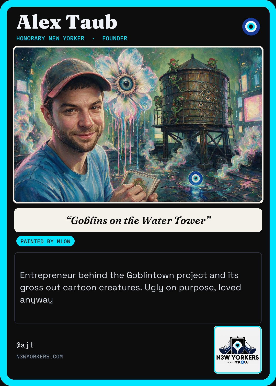 The Honorary card for Alex Taub, painted by MLow