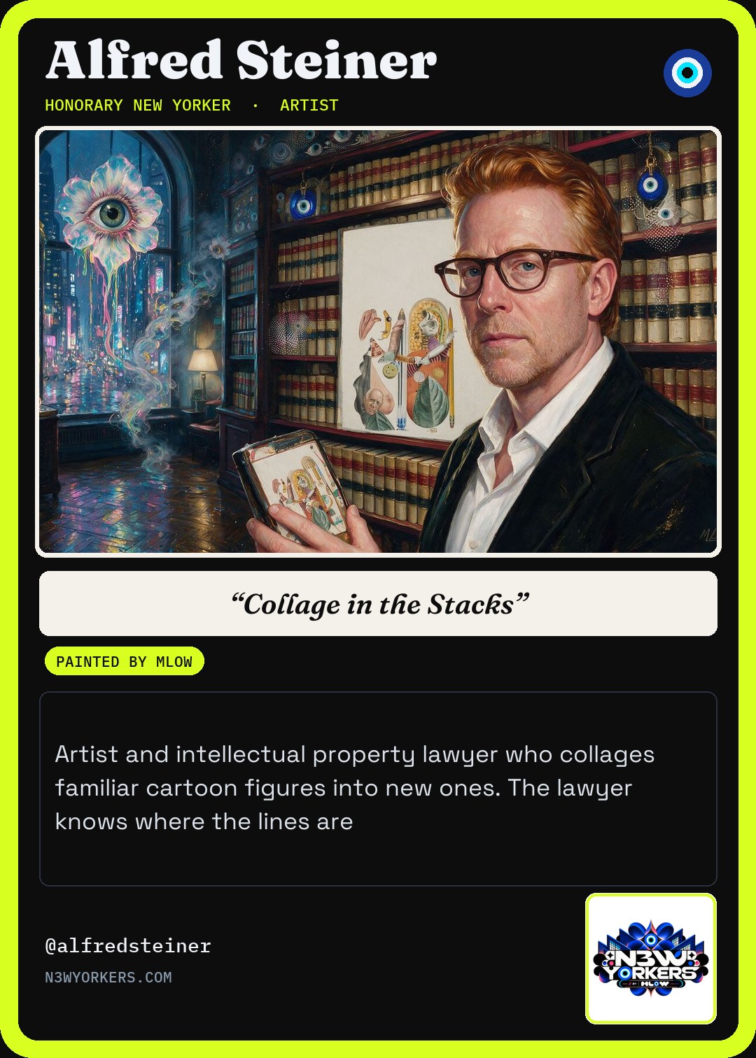 The Honorary card for Alfred Steiner, painted by MLow