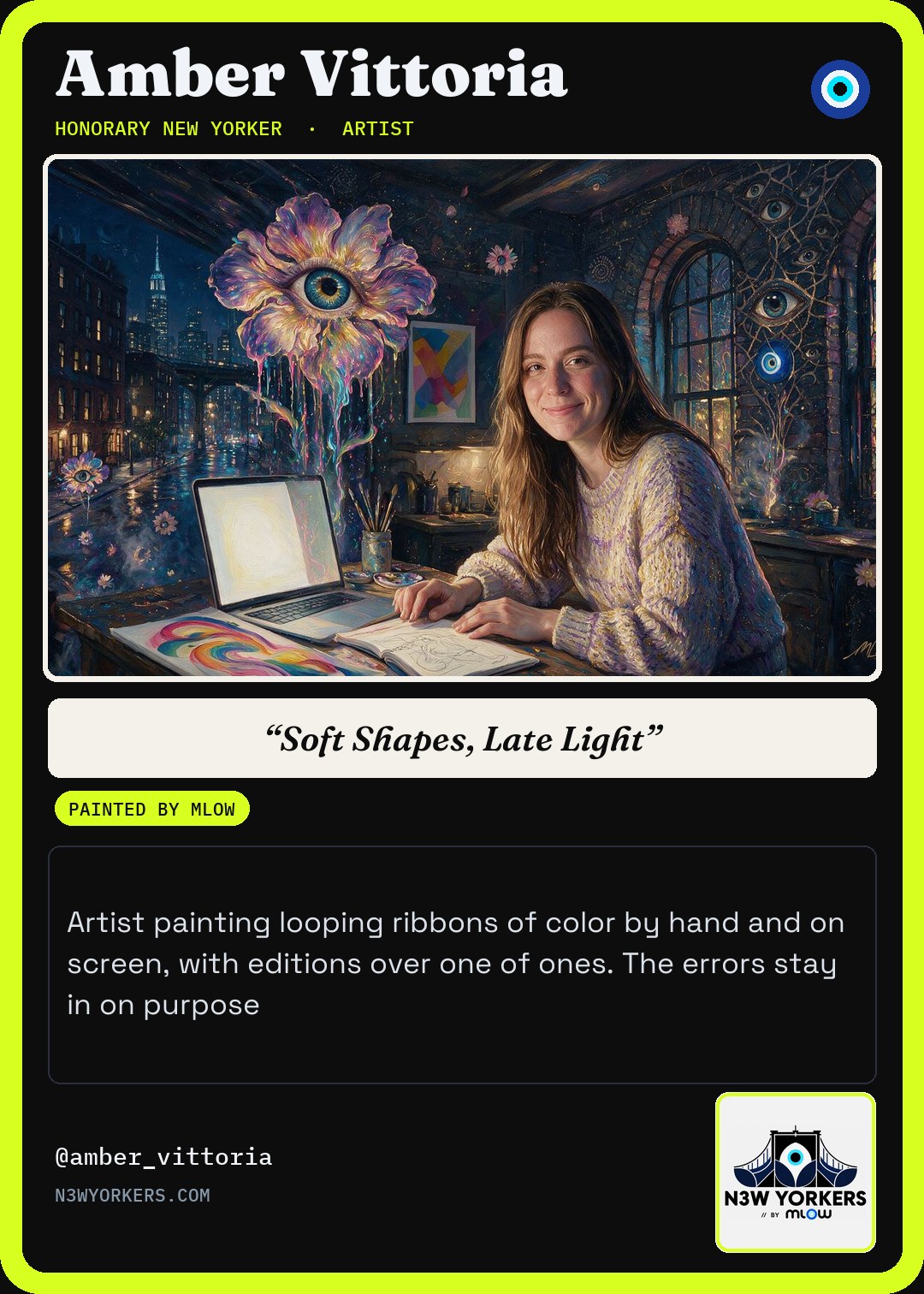 The Honorary card for Amber Vittoria, painted by MLow
