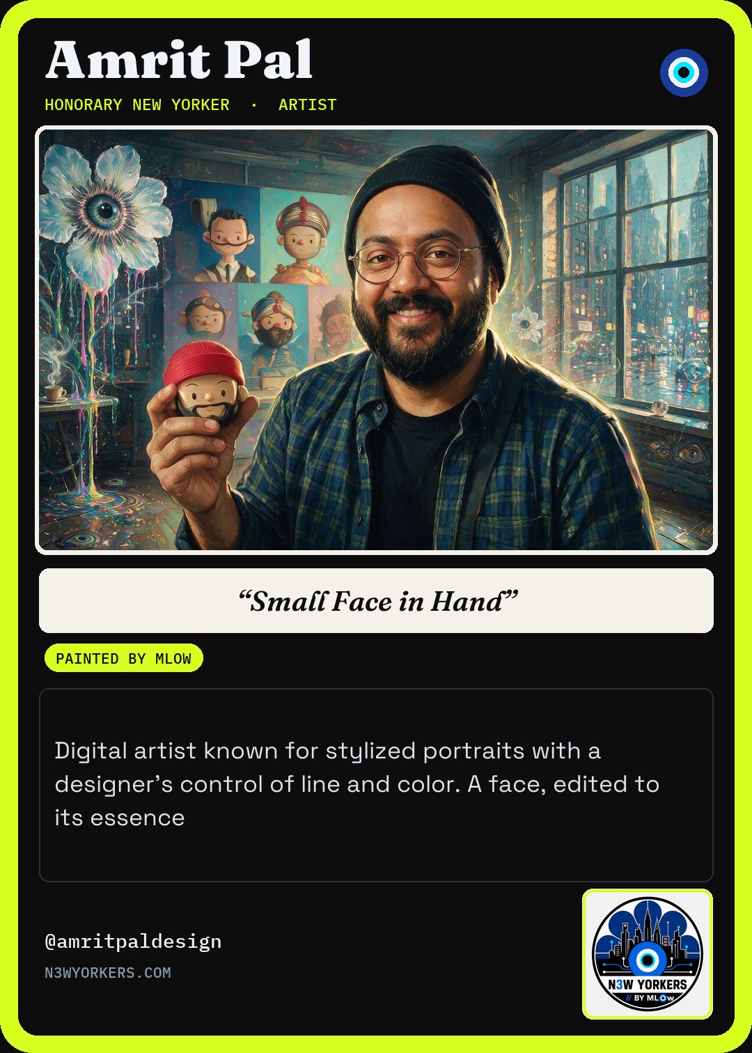 The Honorary card for Amrit Pal, painted by MLow