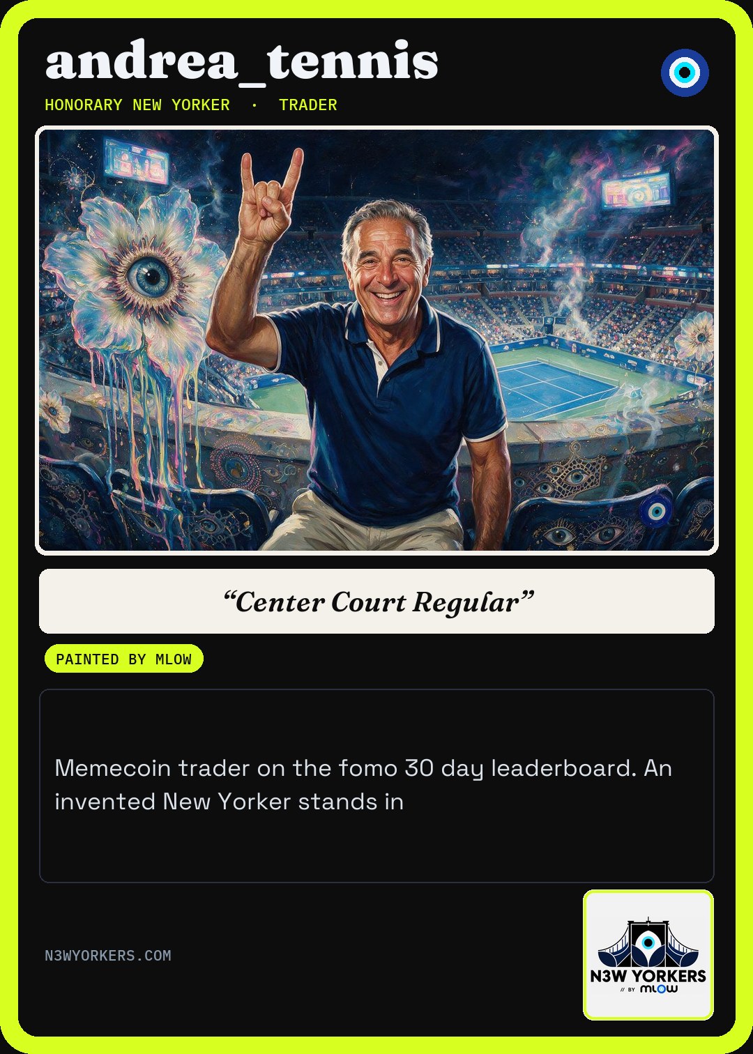 The Honorary card for andrea_tennis, painted by MLow