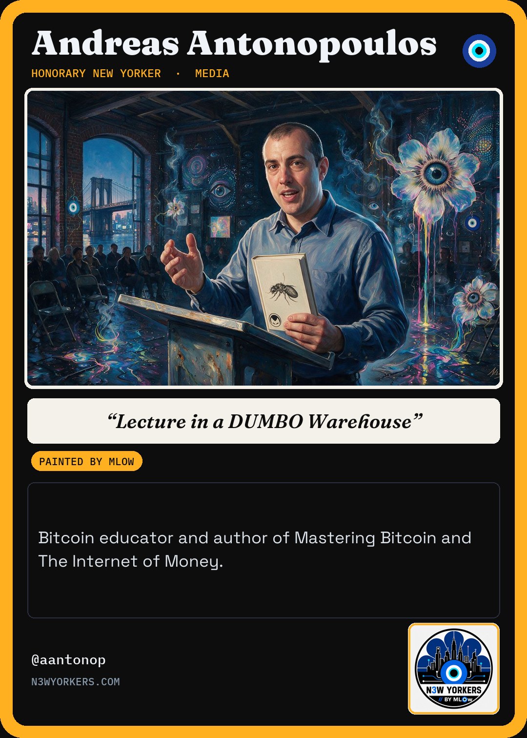 The Honorary card for Andreas Antonopoulos, painted by MLow