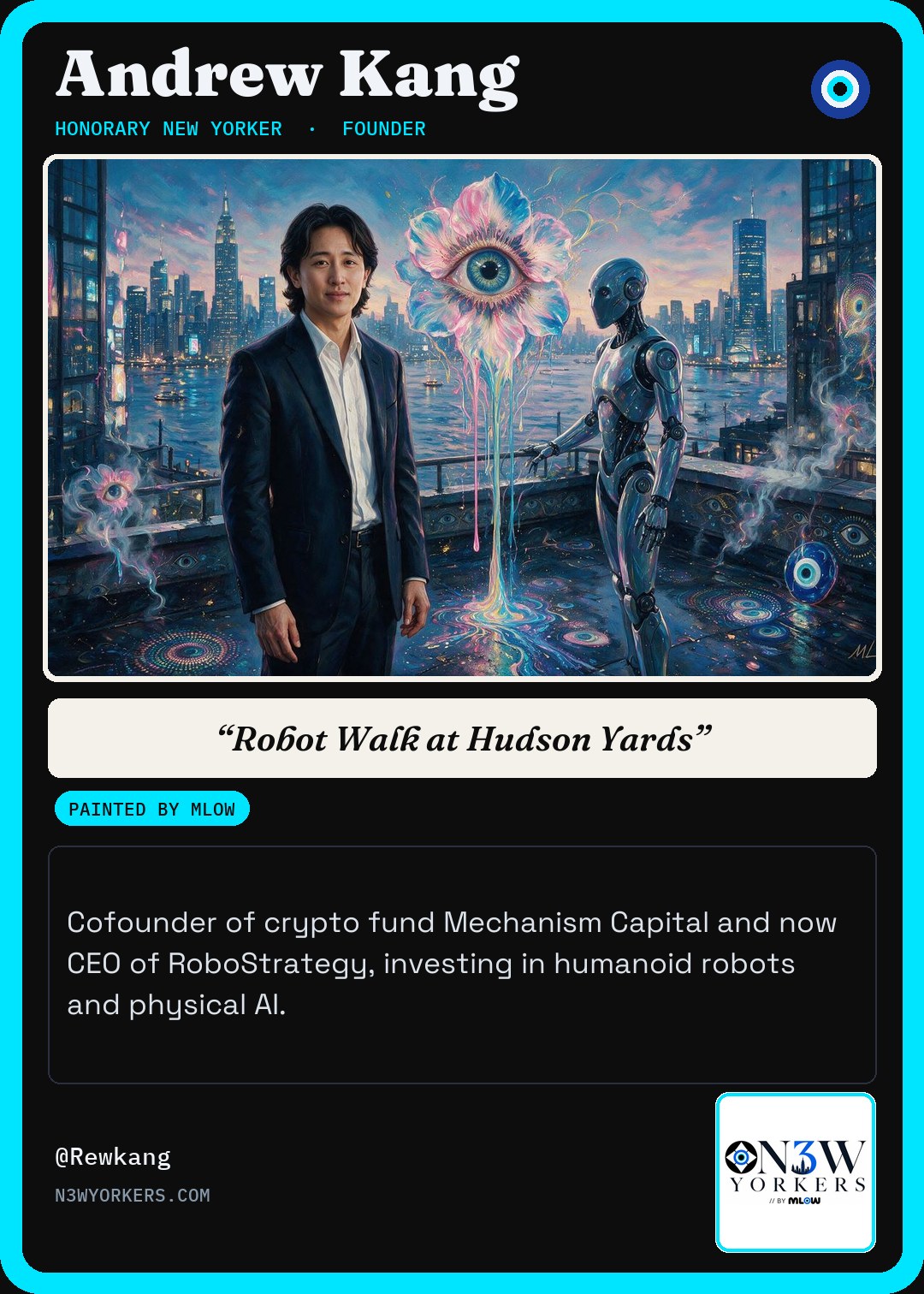 The Honorary card for Andrew Kang, painted by MLow