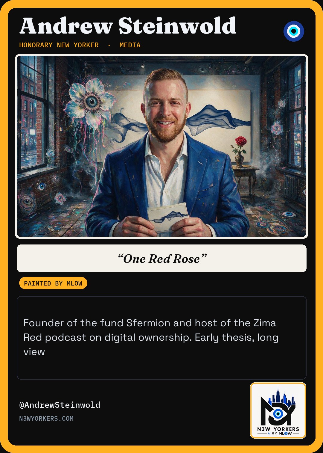 The Honorary card for Andrew Steinwold, painted by MLow