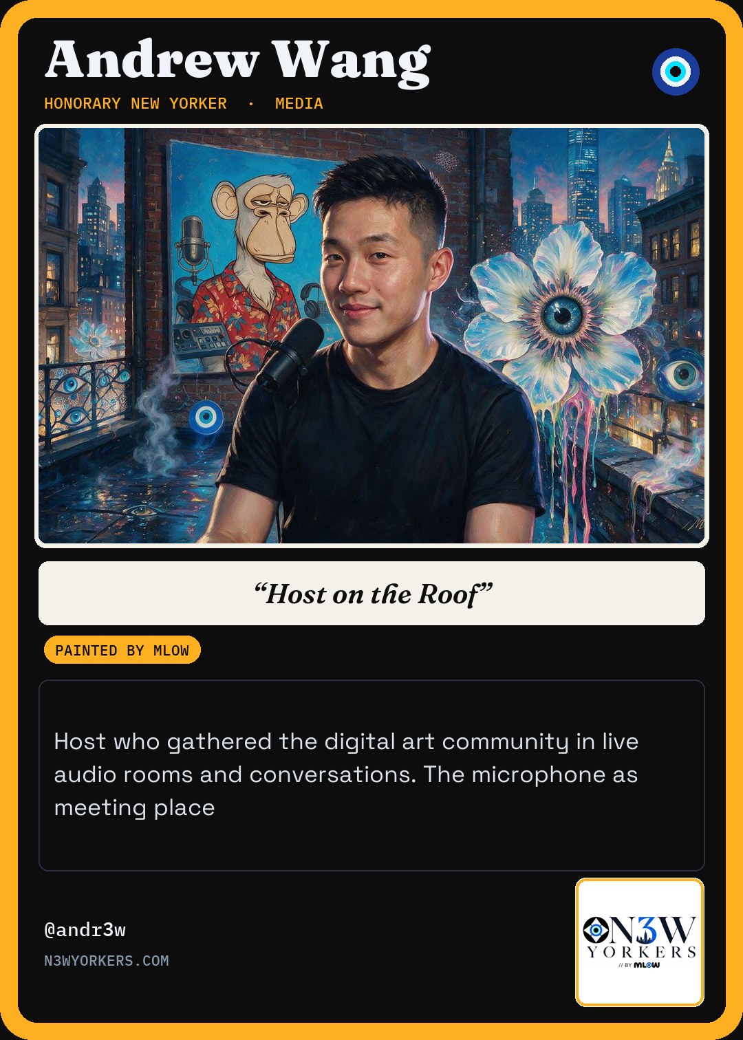 The Honorary card for Andrew Wang, painted by MLow