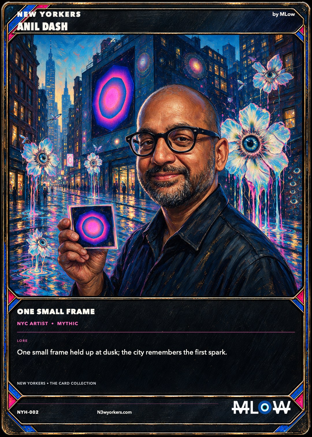 The Honorary card for Anil Dash, painted by MLow