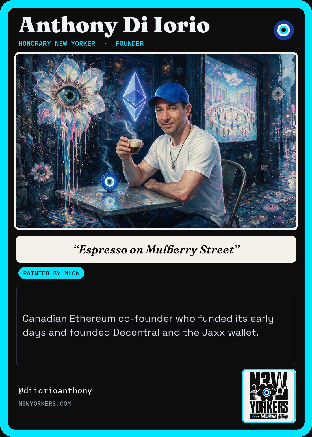 The Honorary card for Anthony Di Iorio, painted by MLow