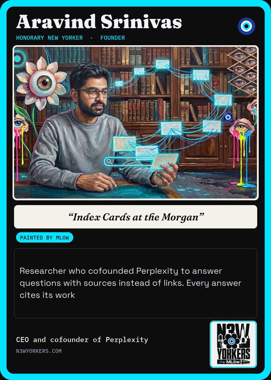 The Honorary card for Aravind Srinivas, painted by MLow