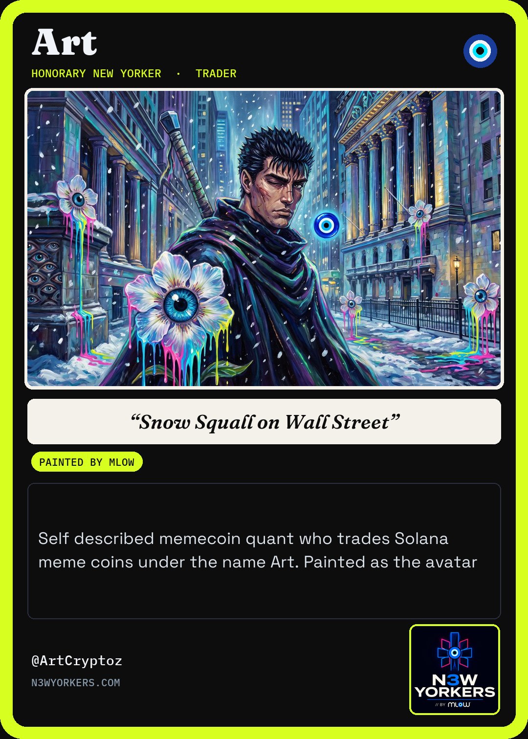 The Honorary card for Art, painted by MLow