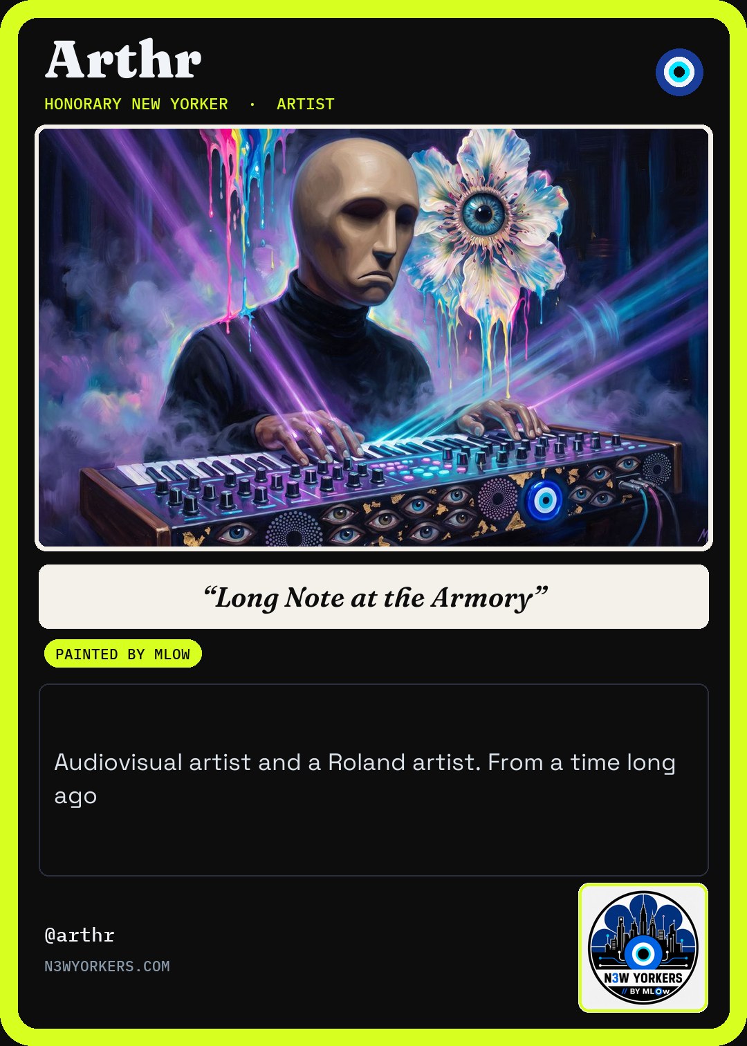 The Honorary card for Arthr, painted by MLow