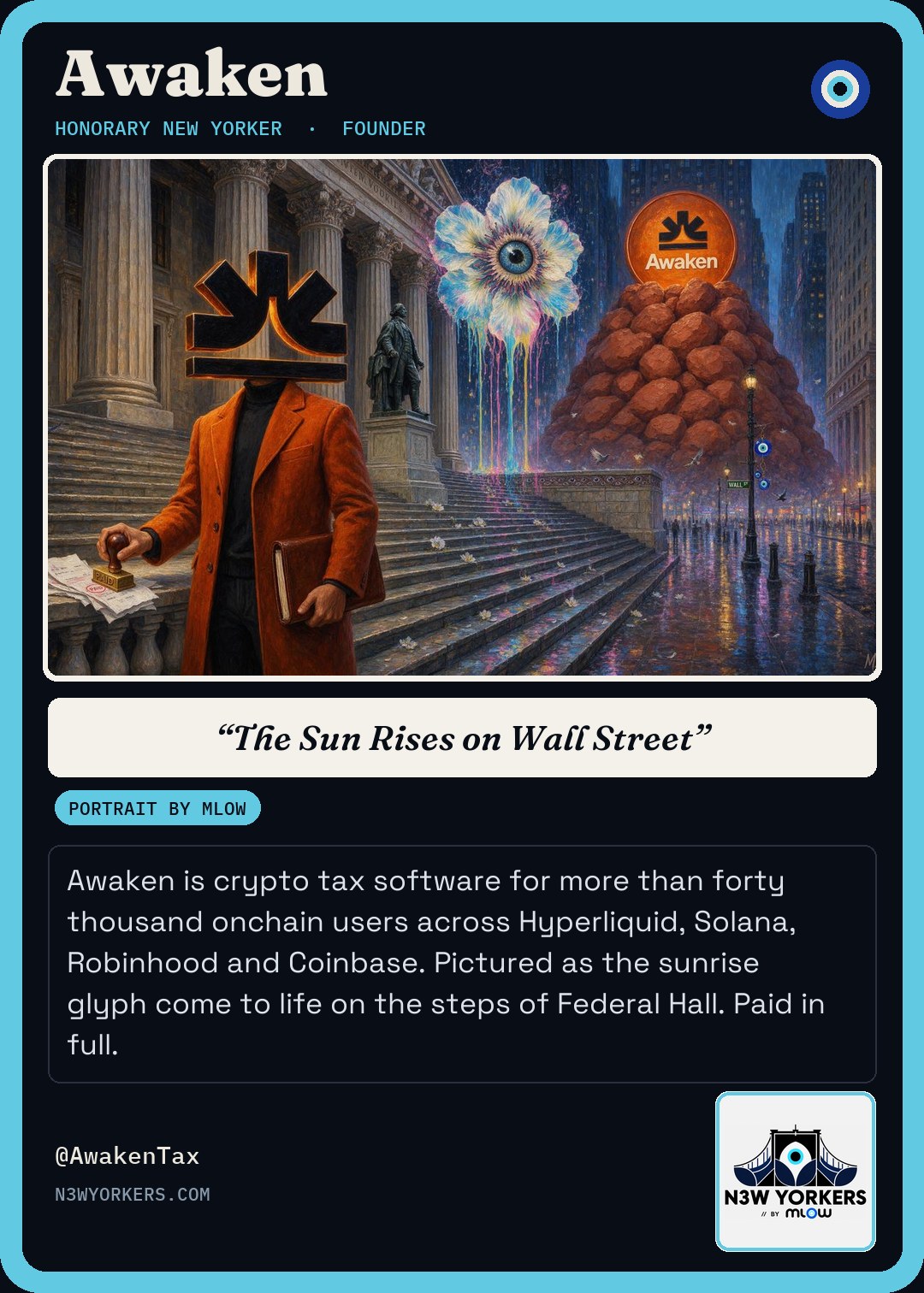 The Honorary card for Awaken, portrait by MLow