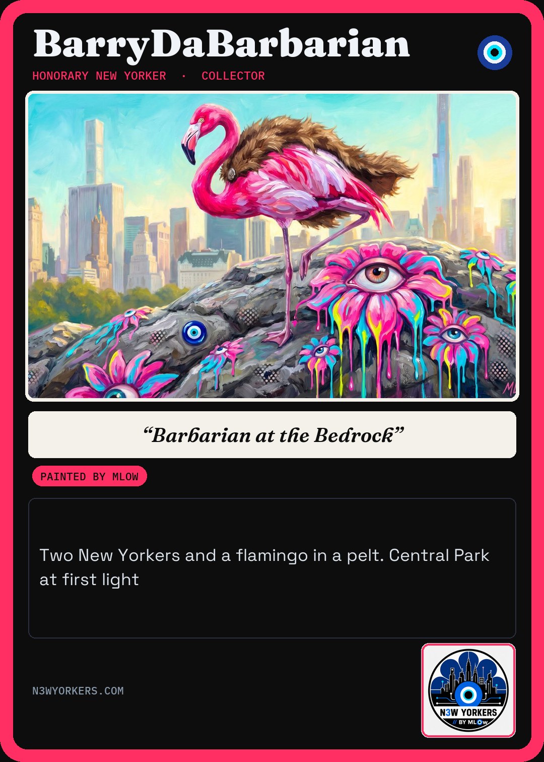 The Honorary card for BarryDaBarbarian, painted by MLow