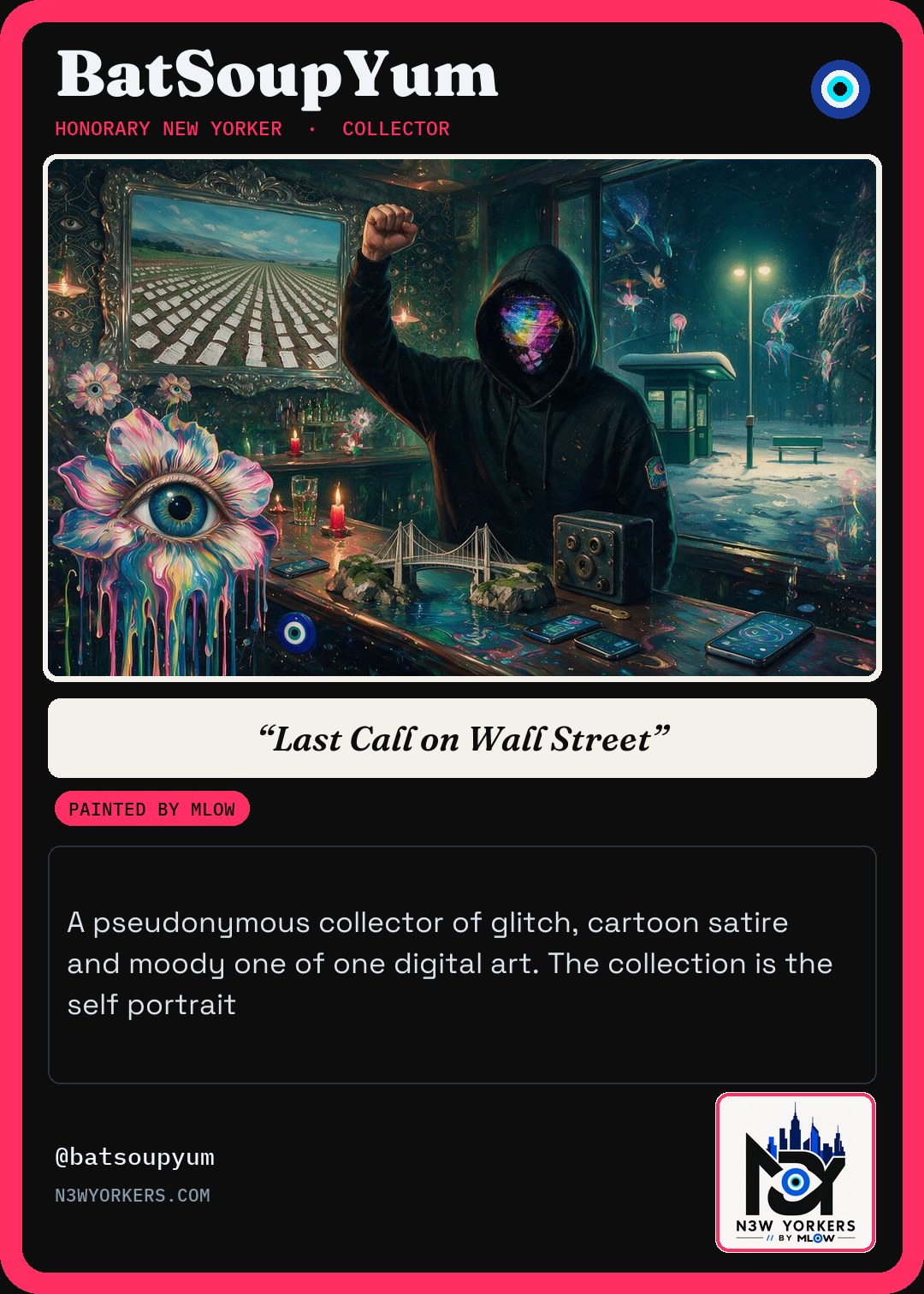 The Honorary card for BatSoupYum, painted by MLow