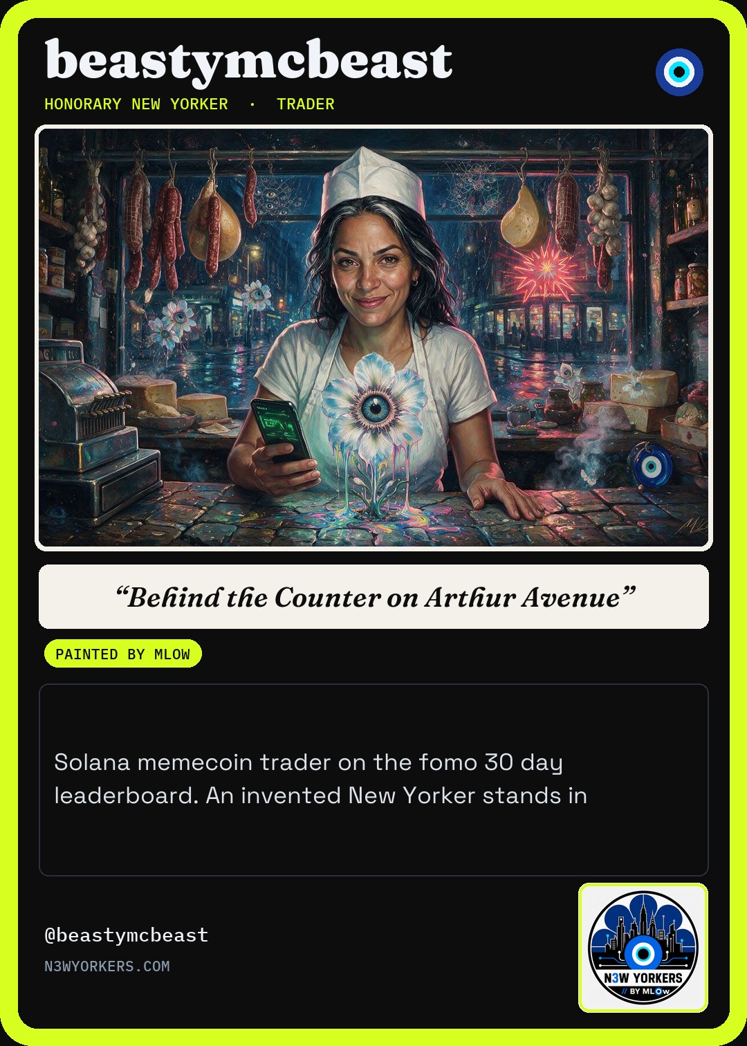 The Honorary card for beastymcbeast, painted by MLow