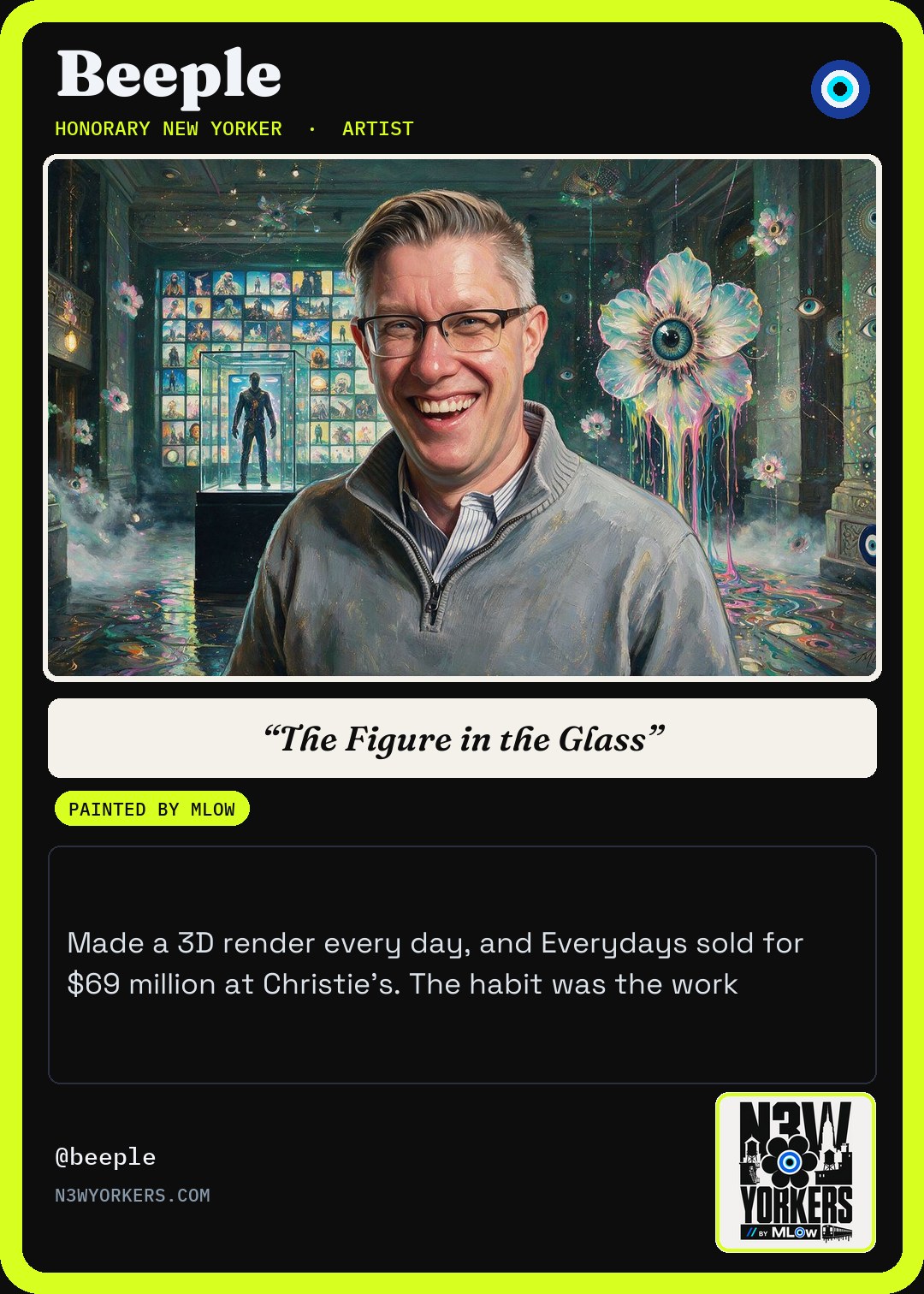 The Honorary card for Beeple, painted by MLow