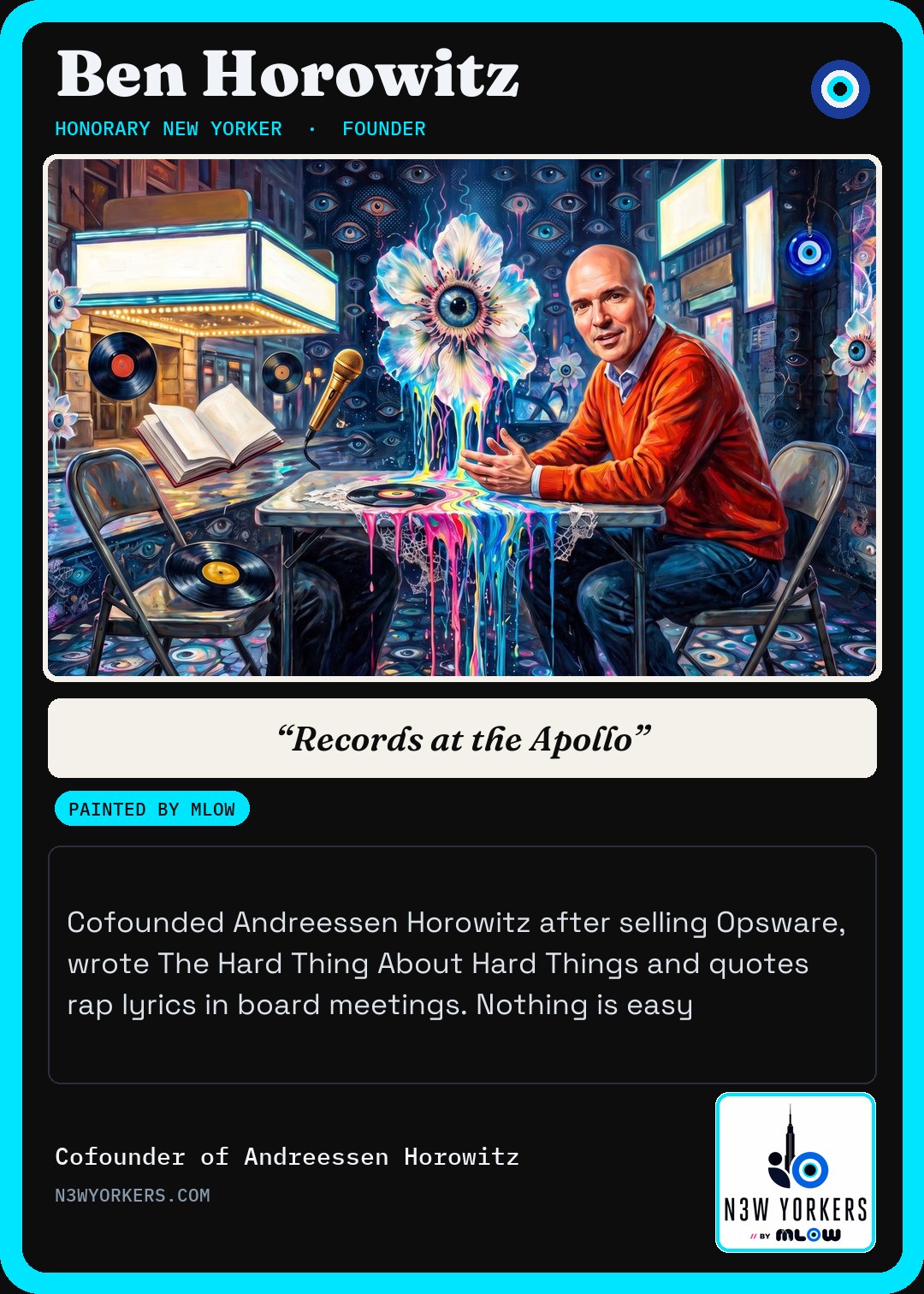 The Honorary card for Ben Horowitz, painted by MLow