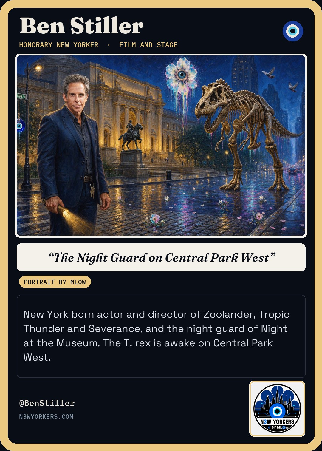 The Honorary card for Ben Stiller, portrait by MLow