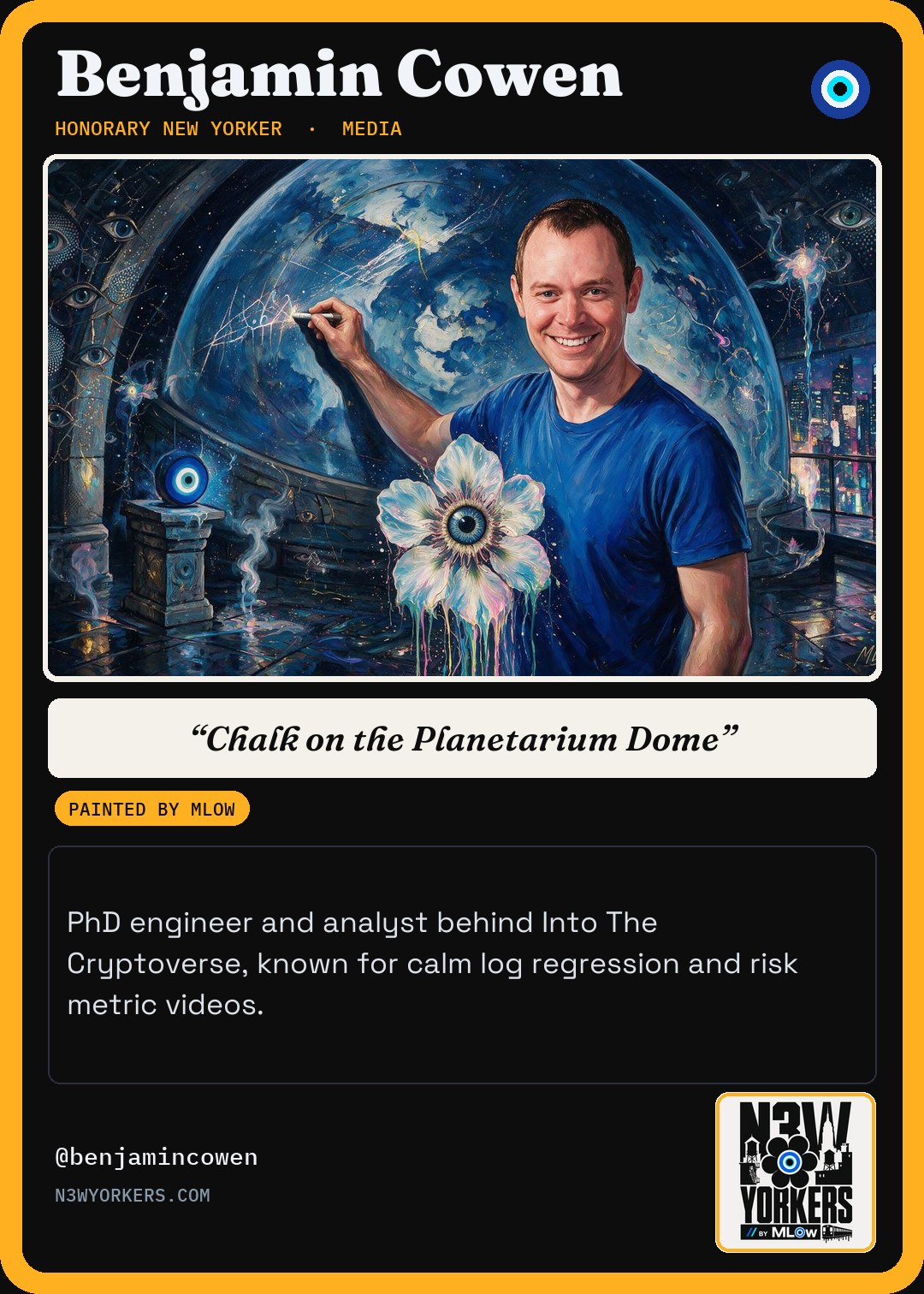 The Honorary card for Benjamin Cowen, painted by MLow