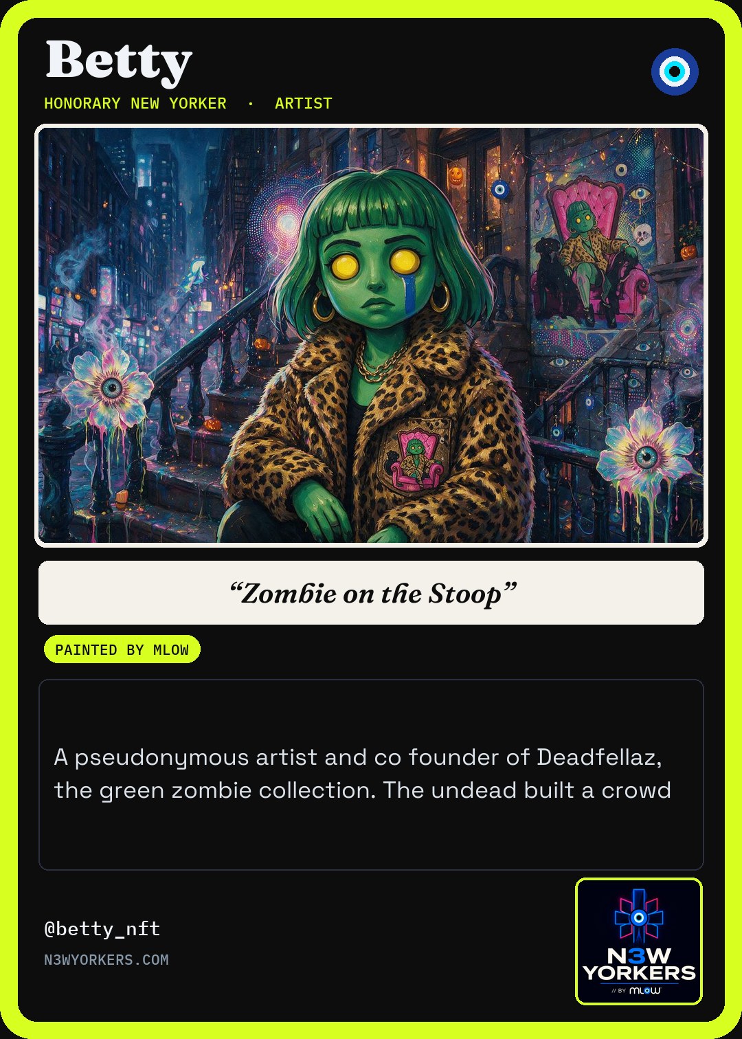 The Honorary card for Betty, painted by MLow