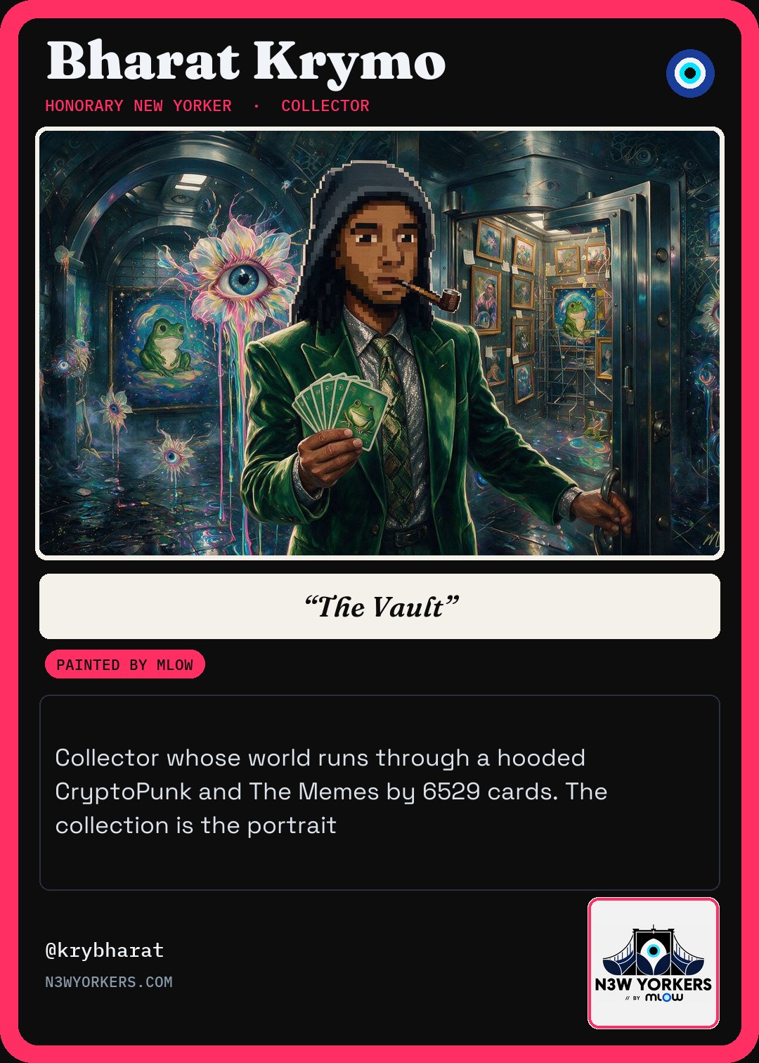 The Honorary card for Bharat Krymo, painted by MLow