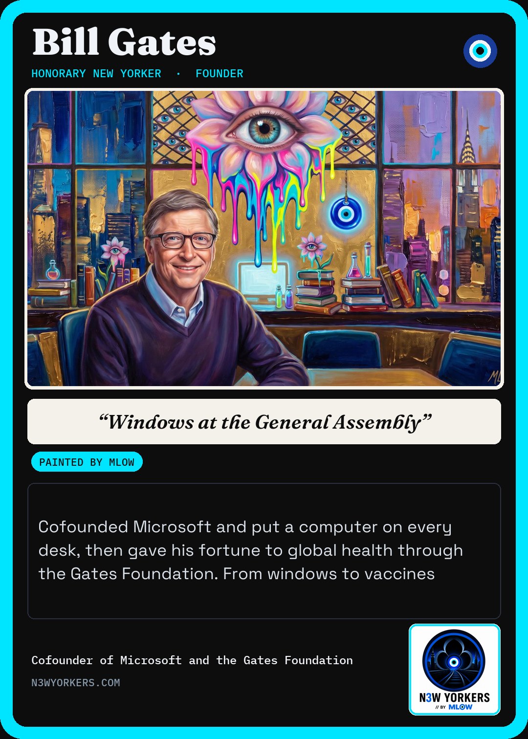 The Honorary card for Bill Gates, painted by MLow