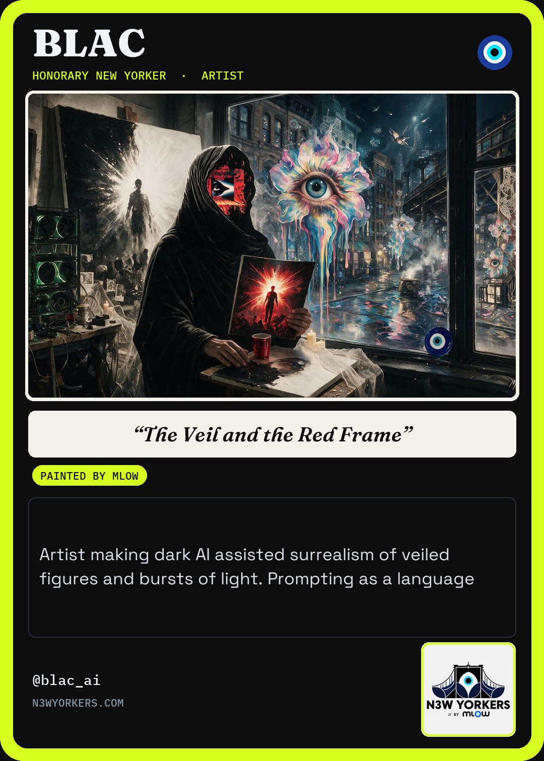 The Honorary card for BLAC, painted by MLow