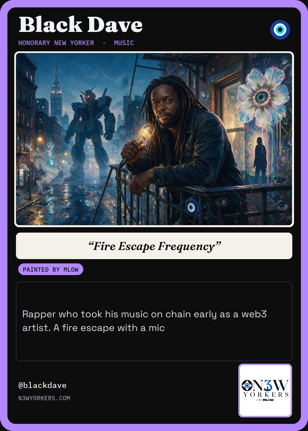 The Honorary card for Black Dave, painted by MLow