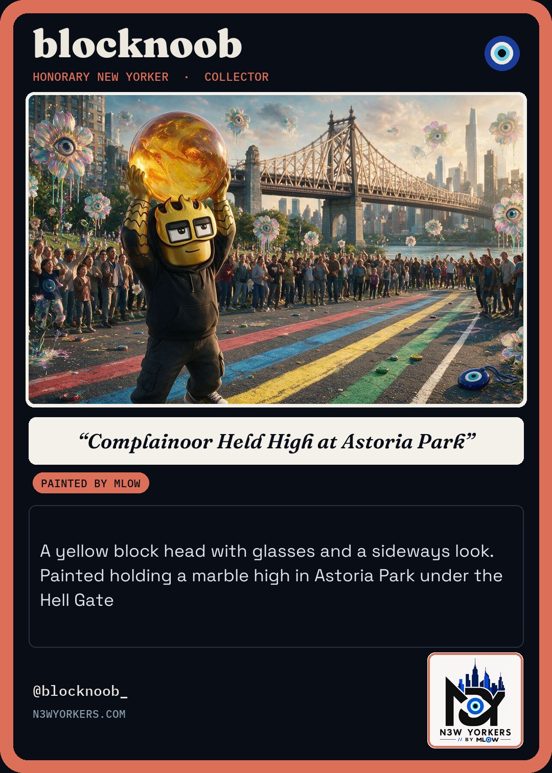 The Honorary card for blocknoob, painted by MLow