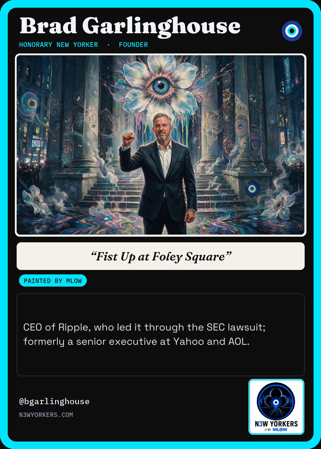 The Honorary card for Brad Garlinghouse, painted by MLow