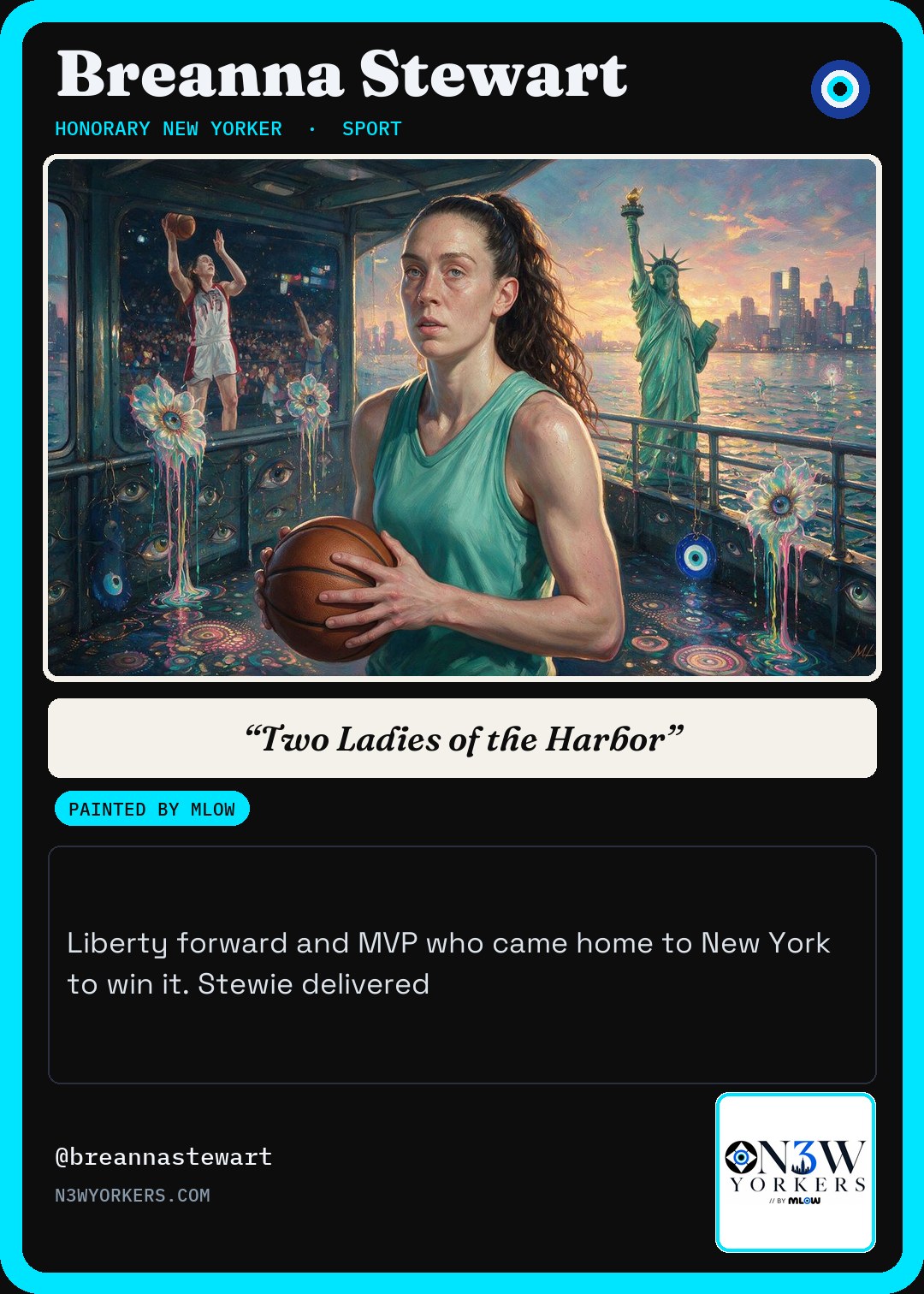 The Honorary card for Breanna Stewart, painted by MLow