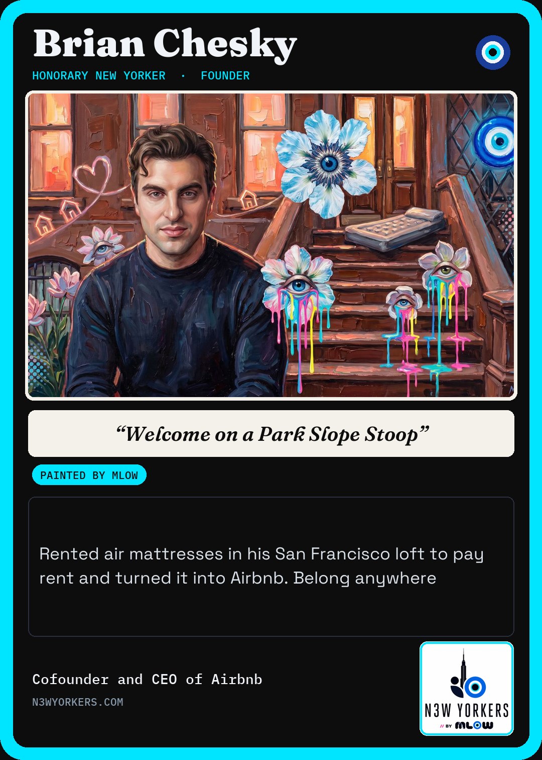 The Honorary card for Brian Chesky, painted by MLow