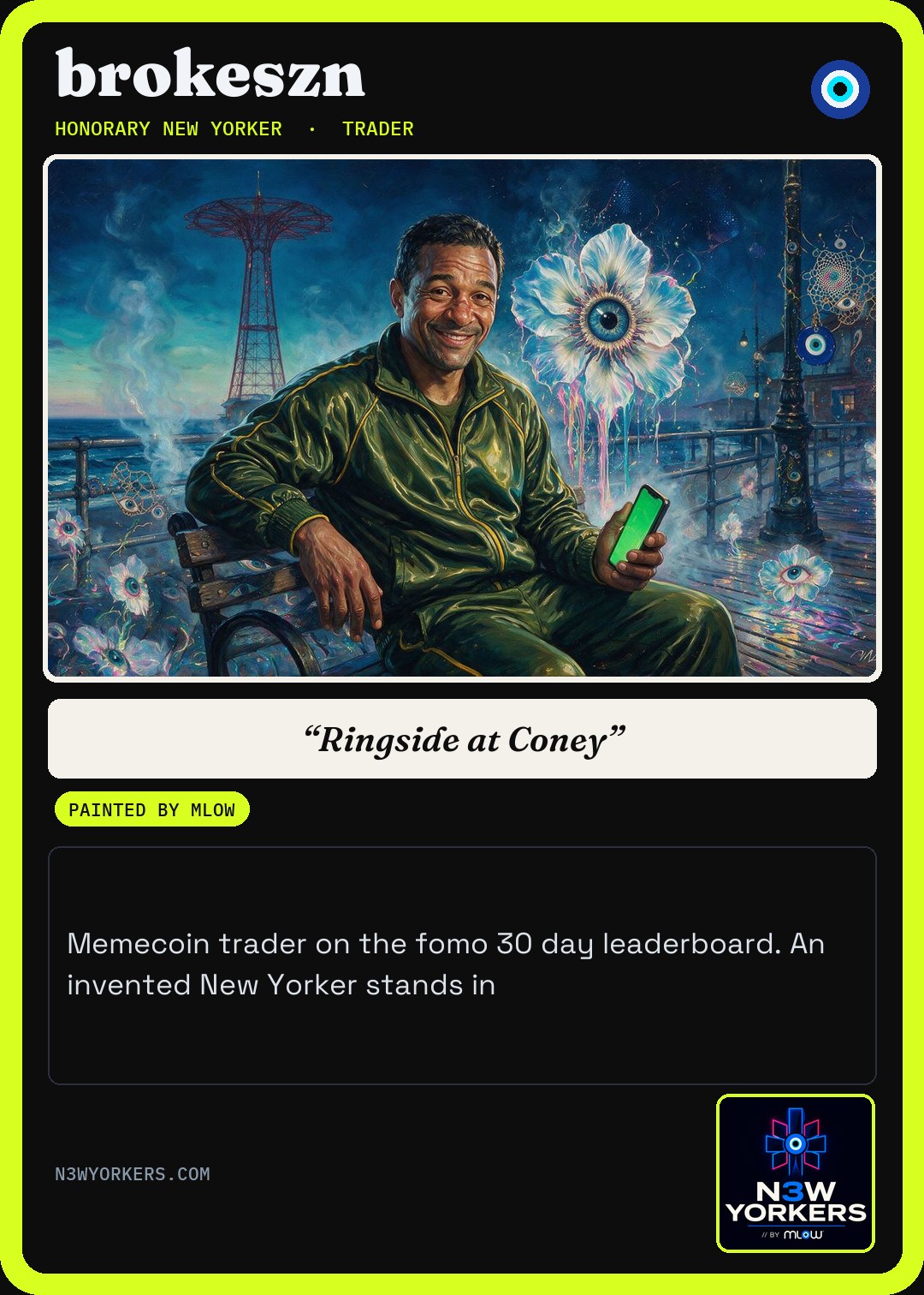The Honorary card for brokeszn, painted by MLow