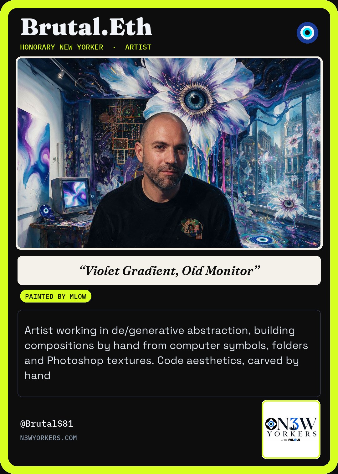 The Honorary card for Brutal.Eth, painted by MLow