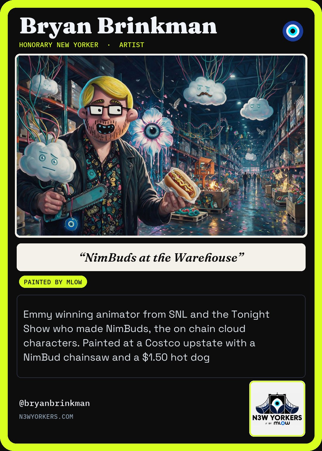 The Honorary card for Bryan Brinkman, painted by MLow