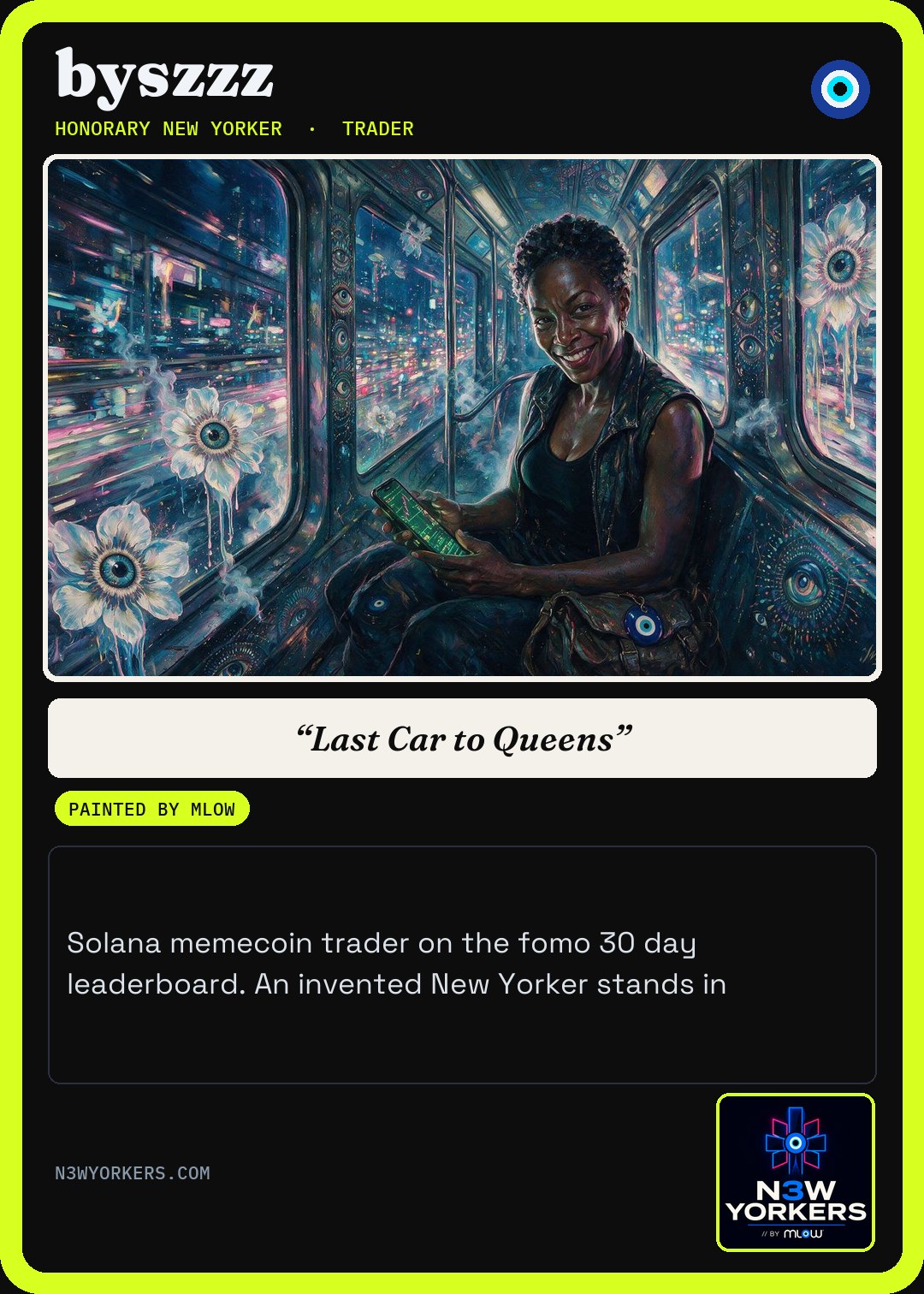 The Honorary card for byszzz, painted by MLow