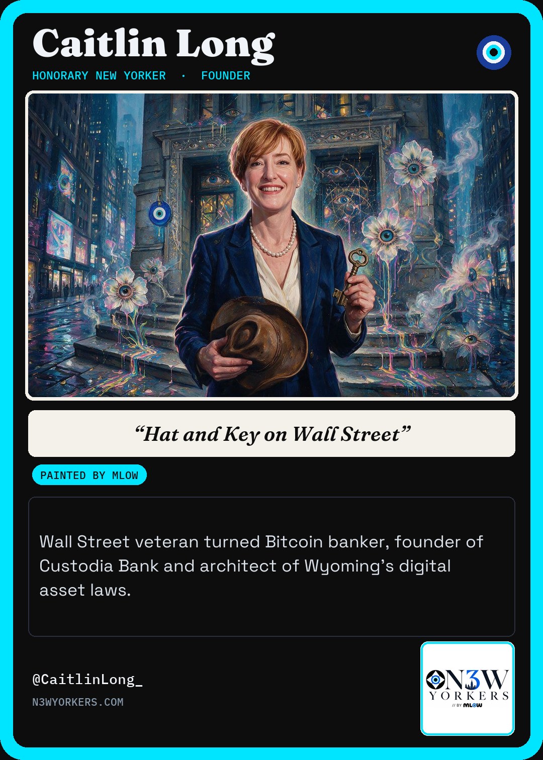 The Honorary card for Caitlin Long, painted by MLow