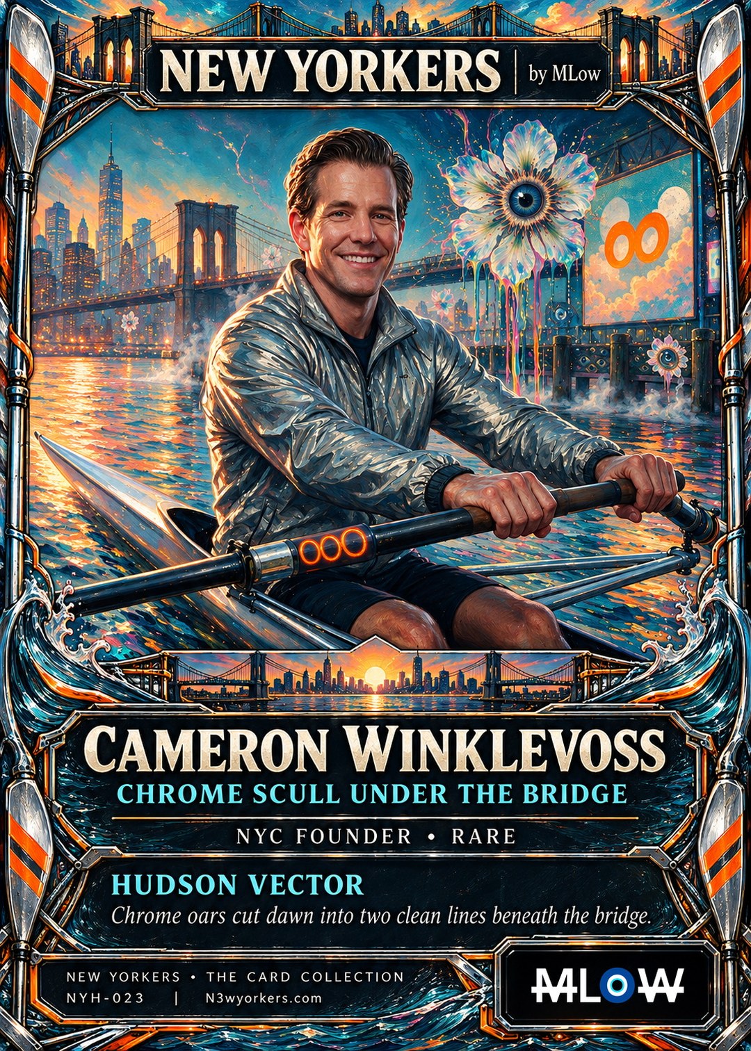 The Honorary card for Cameron Winklevoss, painted by MLow