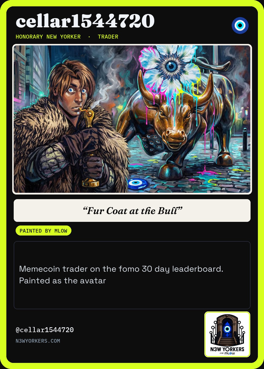 The Honorary card for cellar1544720, painted by MLow