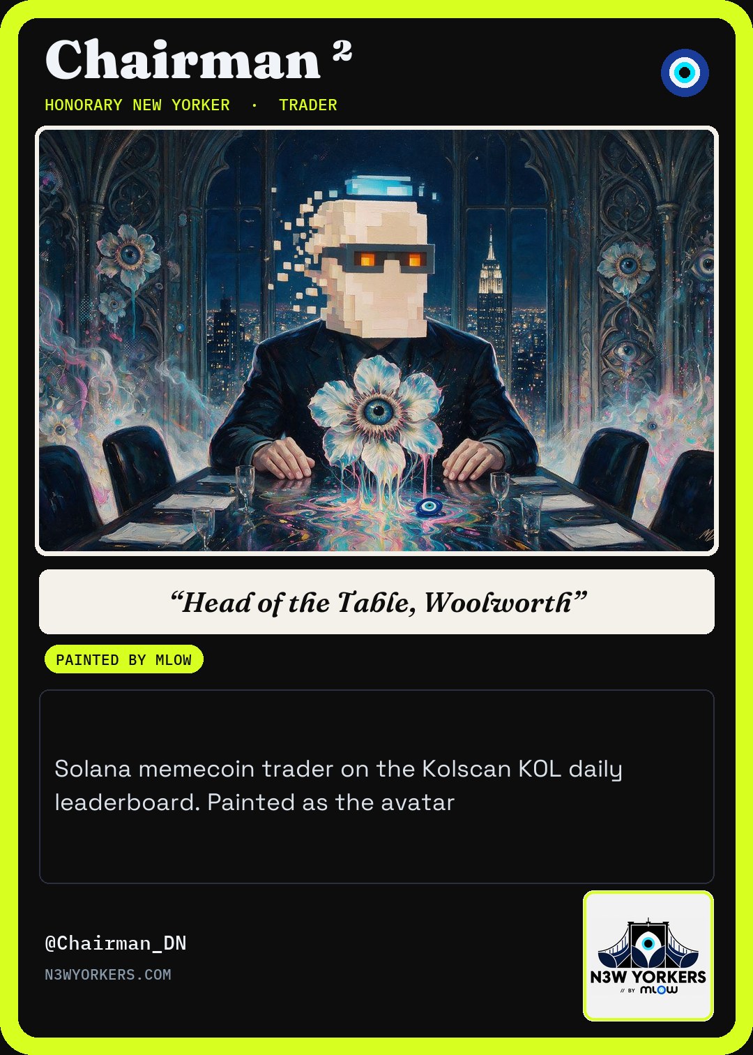 The Honorary card for Chairman ², painted by MLow