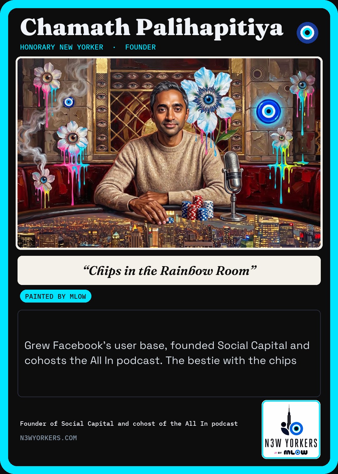 The Honorary card for Chamath Palihapitiya, painted by MLow