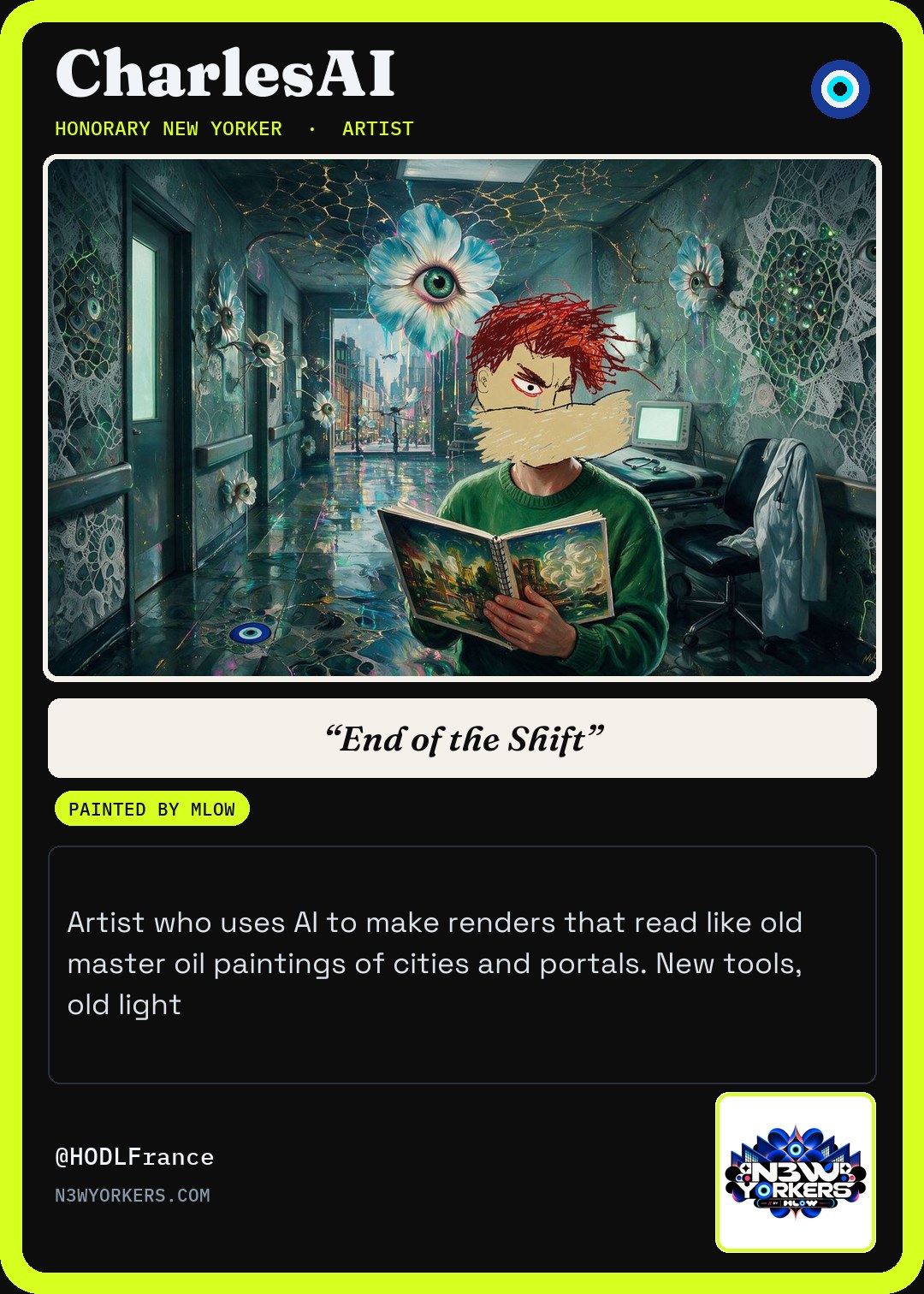 The Honorary card for CharlesAI, painted by MLow